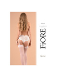 Cieniutkie ślubne pończochy do paska Fiore BIANCA 8 DEN off white