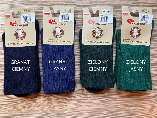 Ekskluzywne skarpetki z wełny jagnięcej  Skarpol 53 - ciemnogranatowe