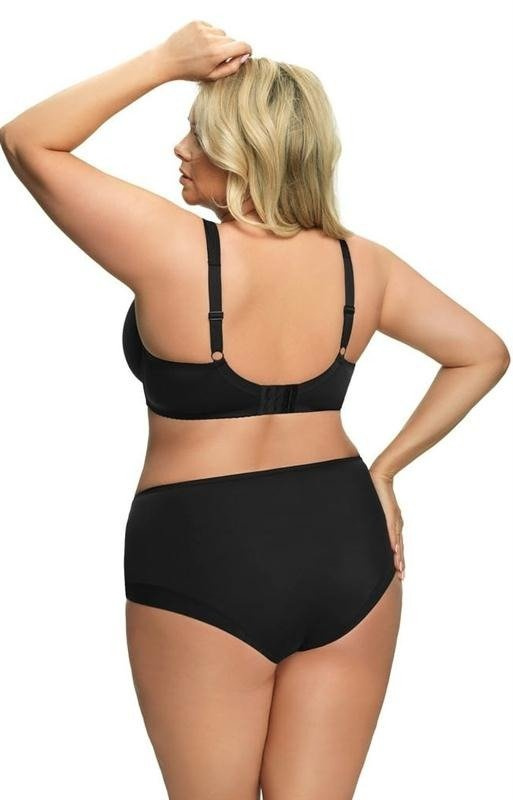 Czarne pełne figi z koronkowymi wstawkami Gorsenia K442 LUISSE