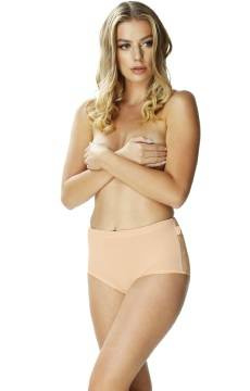 Wysokie beżowe figi Mewa 4134 Eliza z jedwabiu Vistex