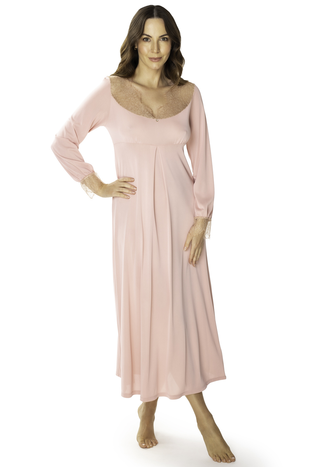 Długa ekskluzywna koszula nocna Mewa ODESSA 6649