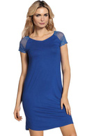 Ekskluzywna czarna koszula nocna De Lafense 349 / 462 Estelle S-4XL
