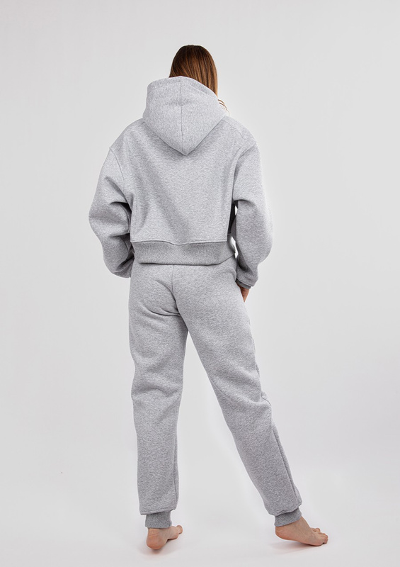 Ciepły komplet dresowy, bawełniany Dk-k-b16 szary Dkaren