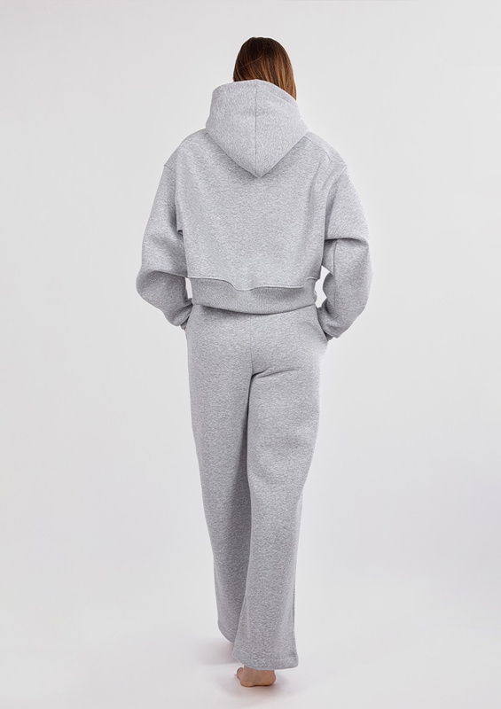 Ciepły komplet dresowy, bawełniany Dk-k-b15 szary Dkaren