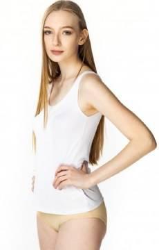 Klasyczna, gładka koszulka Mewa 4138 Karla z jedwabiu VISTEX - biała