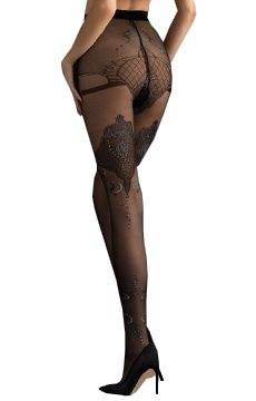 Rajstopy jak pończochy zdobiona część majteczkowa Fiore ORIENT CHARM