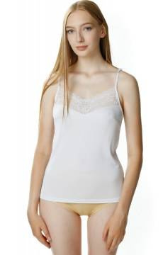 Jedwabna koszulka z koronkowym dekoltem Mewa 6384 Lena