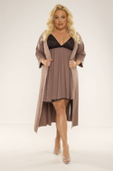 Koszulka plus size De Lafense 713 CLOCHE w kolorze mocca