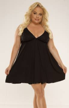 Czarna koszulka plus size De Lafense 713 CLOCHE 