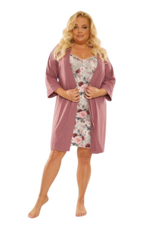 Koszula plus size na ramiączkach De Lafense Finess 703 w kwiaty r.3xl-4xl