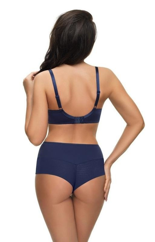 Granatowe brazyliany z koronkowym zdobieniem Gorsenia K498 PARADISE