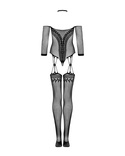 Siateczkowy bodystocking połączenie body i pończoch Obsessive G333