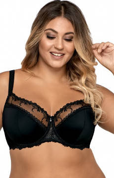Półusztywniany CZARNY biustonosz damski Ava - 1030