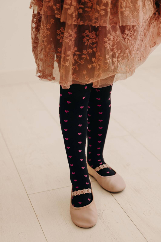 Rajstopy dziewczęce w serduszka Fiore ROSY 40 DEN 