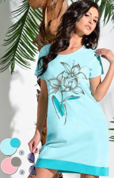 Niebieska bawełniana koszula nocna Taro 823 / OSTATNIE SZTUKI 