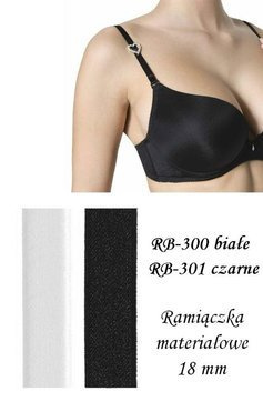 Materiałowe, wymienne ramiączka do biustonosza Julimex RB-300 RAMIĄCZKA '18 MM' BIAŁE