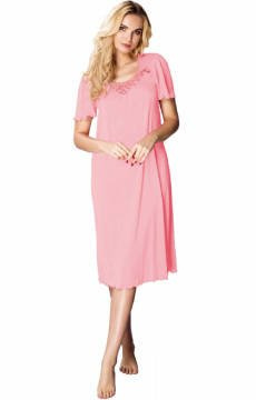 Długa koszula nocna Mewa 4112 Beatriz z jedwabiu Vistex koralowy