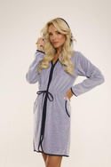 Welurowy szlafrok damski z kapturem De Lafense - 313 / Desiree