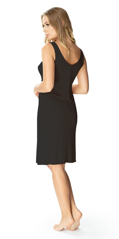 Czarna halka damska Mewa / 1094 Adela z jedwabiu Vistex