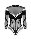 Siateczkowe body z geometrycznymi wycięciami Obsessive B135