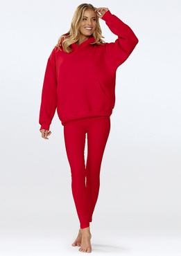 Komplet Oseye - czerwony bawełna gruba i prążki - Dkaren