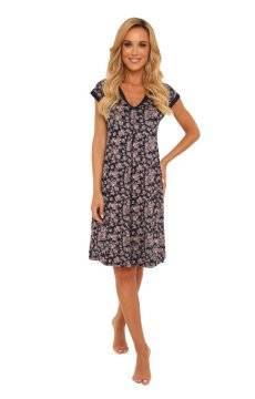 Kwiecista tunika/koszula nocna z krótkim rękawem De Lafense 479 /Mia 