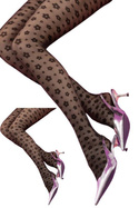 Czarne rajstopy w kwiatki Fiore FOOTLOOSE  30 DEN