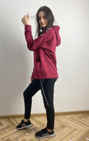 Bordowy dres z kapturem De Lafense 496 JUST