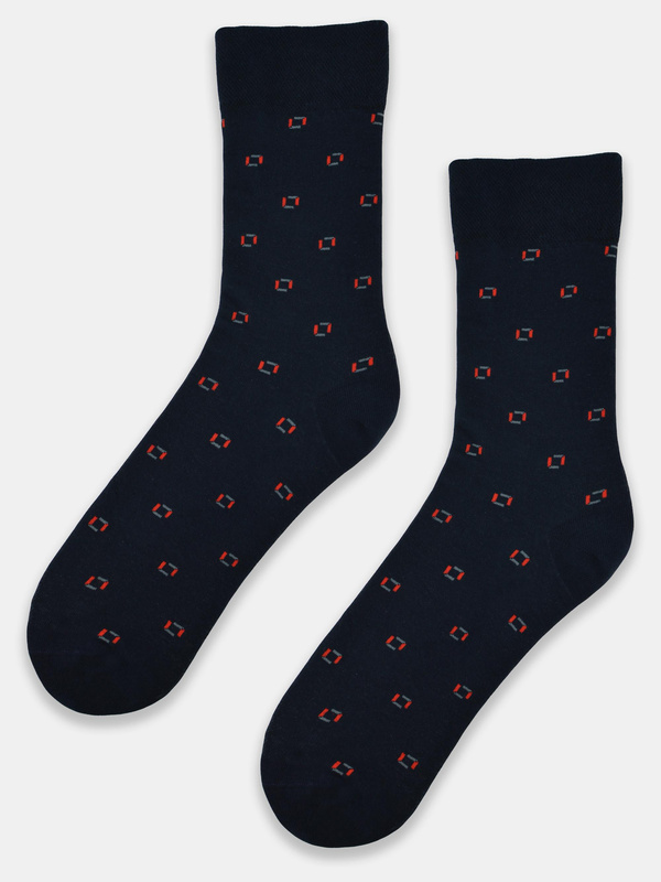 Skarpetki bawełniane wzór w kwadraty Noviti gran SB002/U21