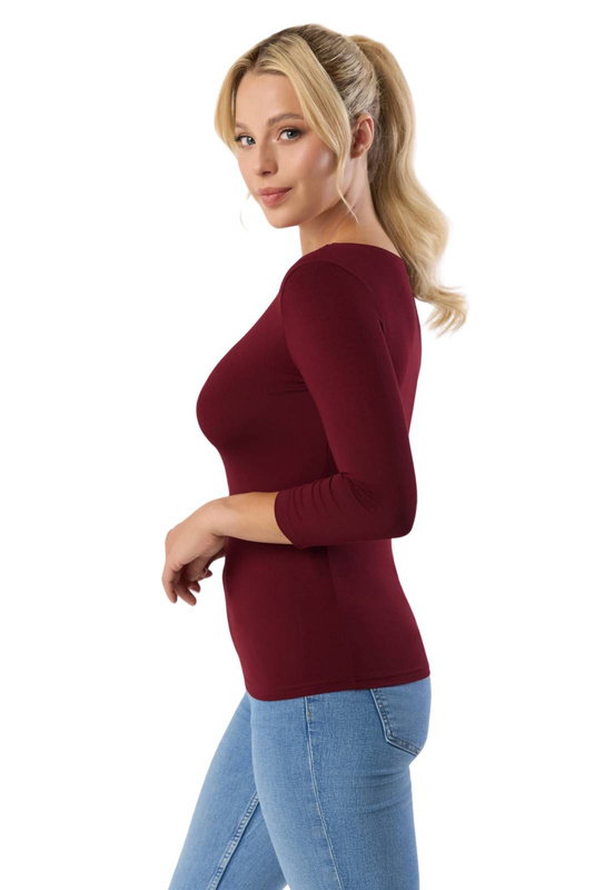 Bluzka damska MANATI 3/4 Babell BORDO