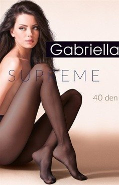 Rajstopy Gabriella - Supreme 40 den z ozdobną częścią majteczkową - grafitowy
