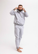 Wygodny dres męski Dk-k-b14 szary bawełna gruba  - Dkaren