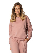Modna bluza z kapturem DK-K-B8 - niebieski bawełna - Dkaren