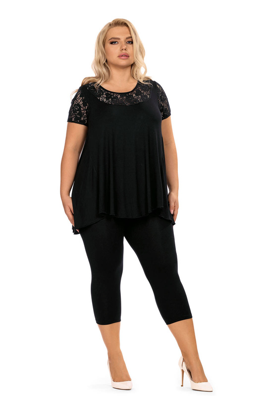 Elegancka czarna piżama 3/4 Hamana Elimar S-5XL