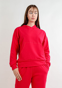 Modna bluza z kapturem DK-K-B8 - malina bawełna - Dkaren