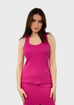 Bokserka DK-K-P2 - fuksja bawełna prążki - Dkaren