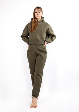 Ciepły komplet dresowy, bawełniany Dk-k-b16 khaki Dkaren