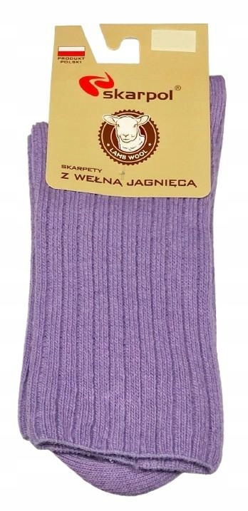 Ekskluzywne skarpetki z wełny jagnięcej Skarpol 53 - wrzosowe