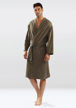 Bawełniany szlafrok/ podomka Męska Harry- khaki- Dkaren