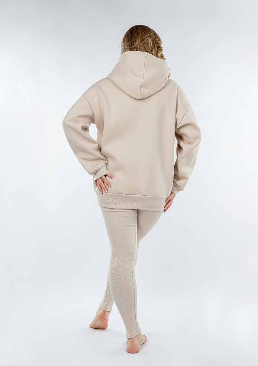 Komplet Oseye H1 - beż bawełna gruba i prążki - Dkaren