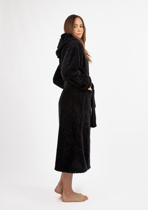 Szlafrok/Podomka DIANA DŁUGA - puch czarny  - Dkaren