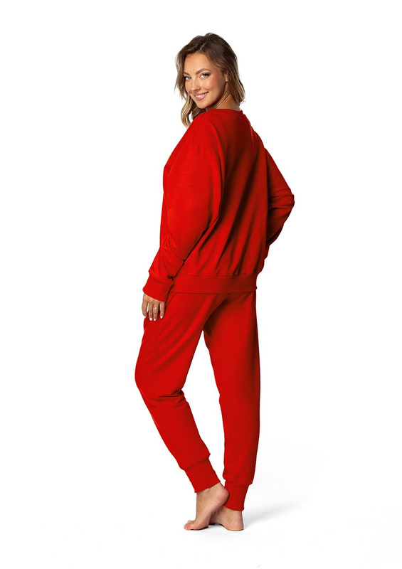 Komplet, bawełniany dress Dk-k-b7 czerwień Dkaren