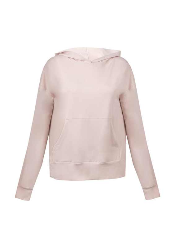 Modna bluza z kapturem DK-K-B8 - niebieski bawełna - Dkaren