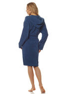 Damski niebieski szlafrok frotte L&L 2101 navy 