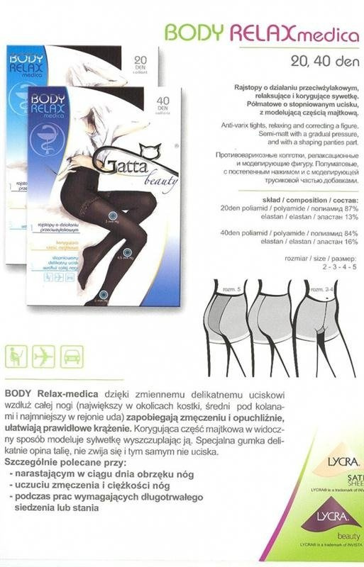 Ułatwiające krążenie rajstopy Gatta Body Relax - 40den