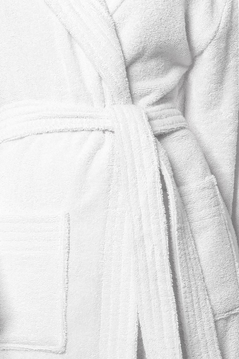 Długi damski biały szlafrok z bawełny 100% L&L 2102