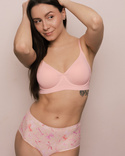 Nowoczesny bezszwowy różowy biustonosz Julimex Simple T-SHIRT BRA