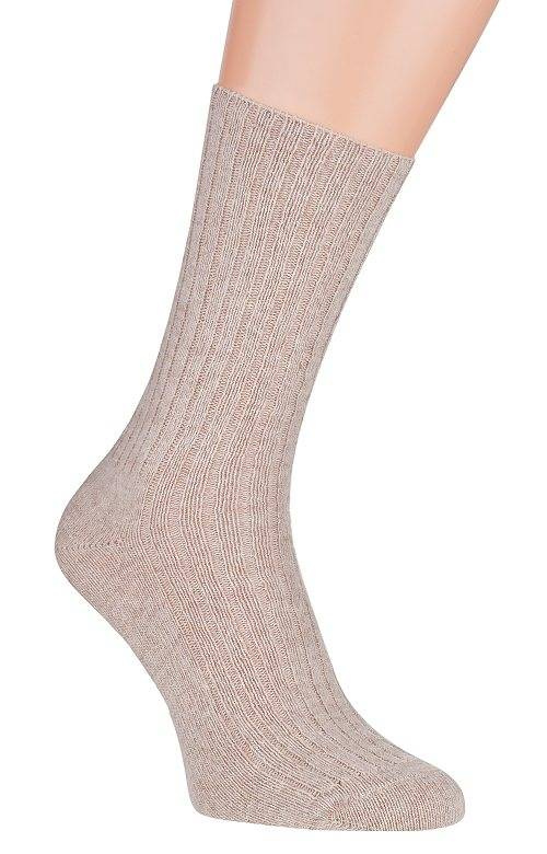 Ekskluzywne skarpetki z wełny jagnięcej  Skarpol 53 - beżowe