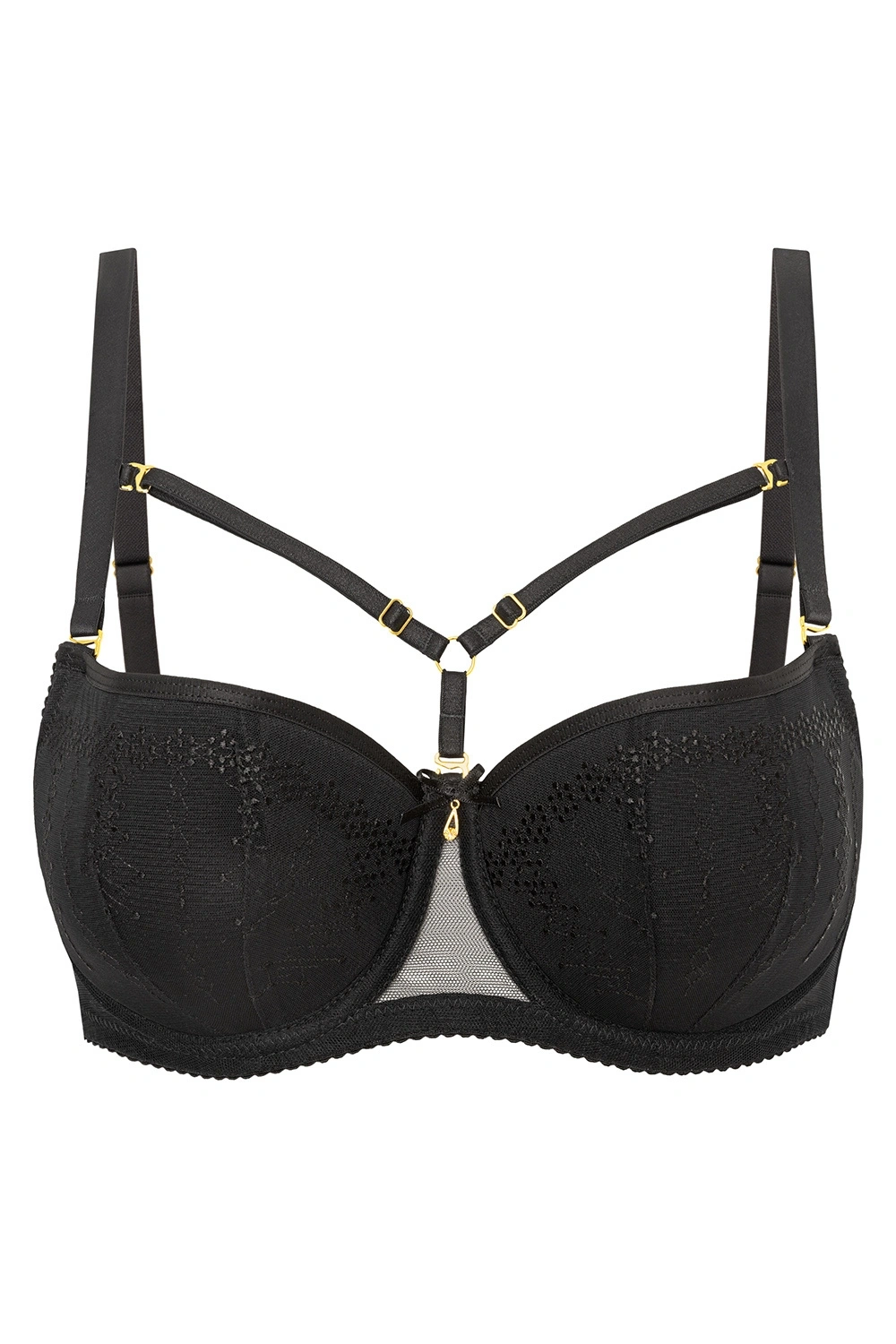 Czarny biustonosz ze zmysłowymi paskami VB-475 VENA