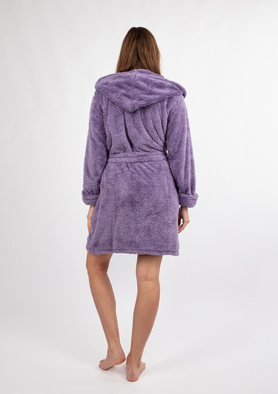 Puchaty szlafrok/ podomka DIANA- śliwka Dkaren